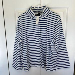J. Crew blue and white striped turtle neck. NWT size XL